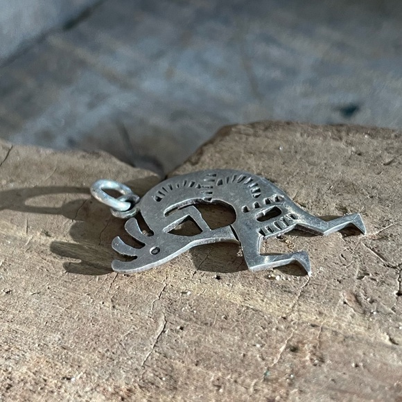 Kokopelli Sterling Silver Pendant Charm Double Sided - Picture 6 of 10